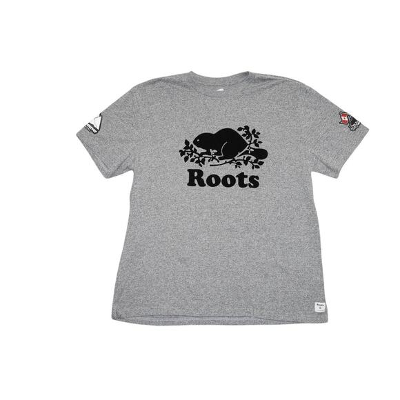 Roots Canada Beaver Graphic Tee – Heather Gray XXL – Vancouver & Maple Patch - Picture 1 of 7